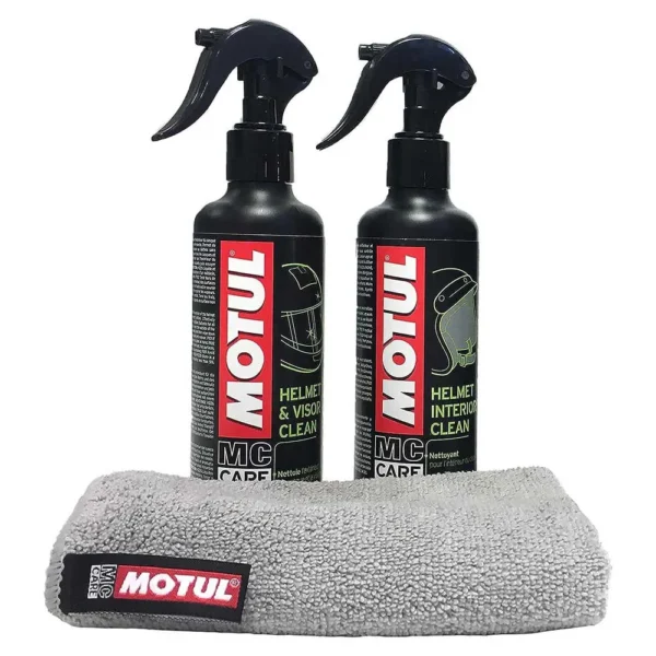 ערכת ניקוי לקסדה ומשקף MOTUL M1 + M2 כולל מטלית